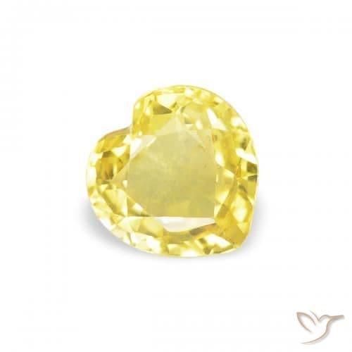 0.40ct Light Yellow Sapphire, Heart Shape, 4.5x4.5 mm