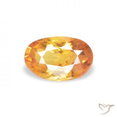 0.60ct Natural Deep Orange-Gold Sapphire, Oval Cut, 6x4.1 mm