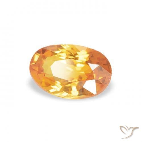 0.60ct Natural Deep Orange-Gold Sapphire, Oval Cut, 6x4.1 mm