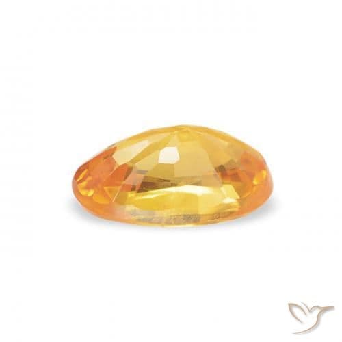 0.60ct Natural Deep Orange-Gold Sapphire, Oval Cut, 6x4.1 mm