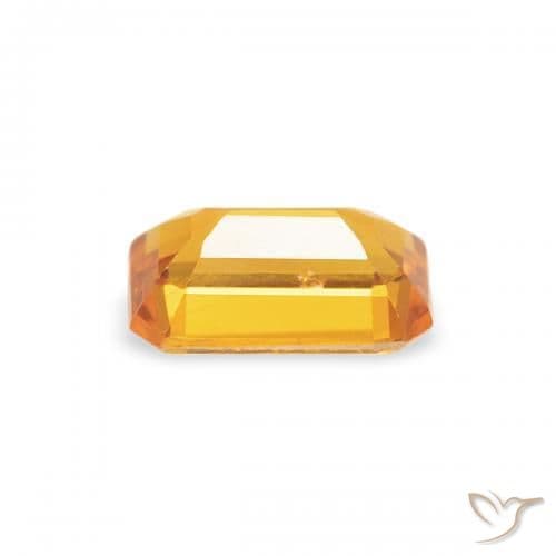0.41ct Natural Orange-Gold Sapphire, Emerald Cut, 5x3.2 mm
