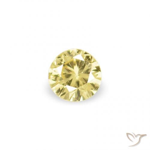 1.53ct Natural Pale Yellow Sapphire, Round Cut, 1.40 mm