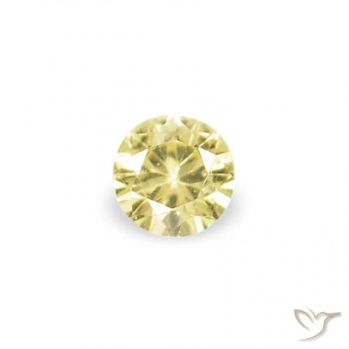 1.54ct Natural Light Yellow Sapphire, Round Cut, 1.40 mm