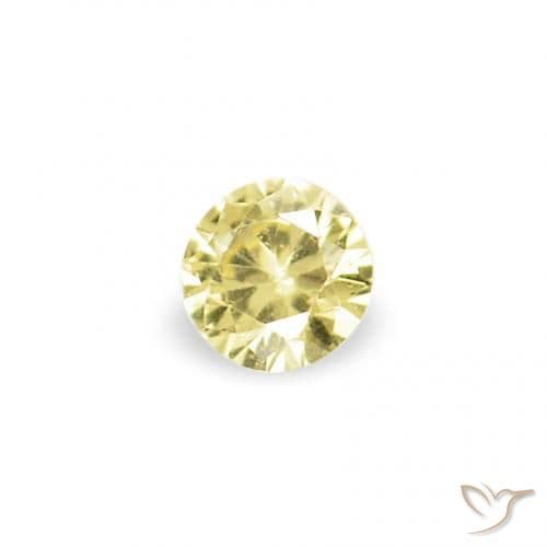 1.54ct Natural Light Yellow Sapphire, Round Cut, 1.40 mm