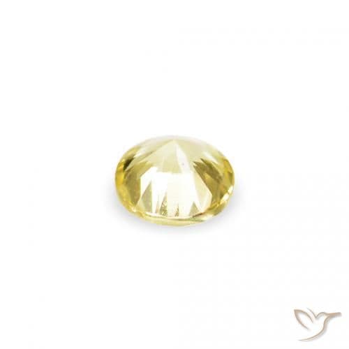 1.54ct Natural Light Yellow Sapphire, Round Cut, 1.40 mm