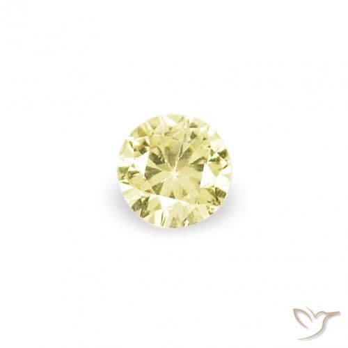 1.53ct Natural Pale Yellow Sapphire, Round Cut, 1.40 mm