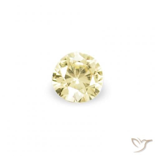 1.53ct Natural Pale Yellow Sapphire, Round Cut, 1.40 mm