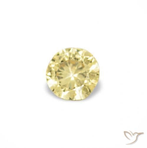 1.54ct Light Golden-Yellow Sapphire, Round Cut, 1.40 mm