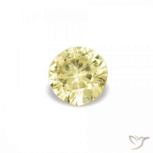 1.52ct Natural Light Yellow Sapphire, Round Cut, 1.40 mm