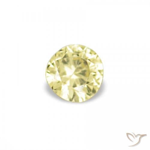 1.52ct Natural Light Yellow Sapphire, Round Cut, 1.40 mm
