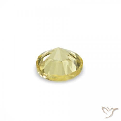 1.52ct Natural Light Yellow Sapphire, Round Cut, 1.40 mm