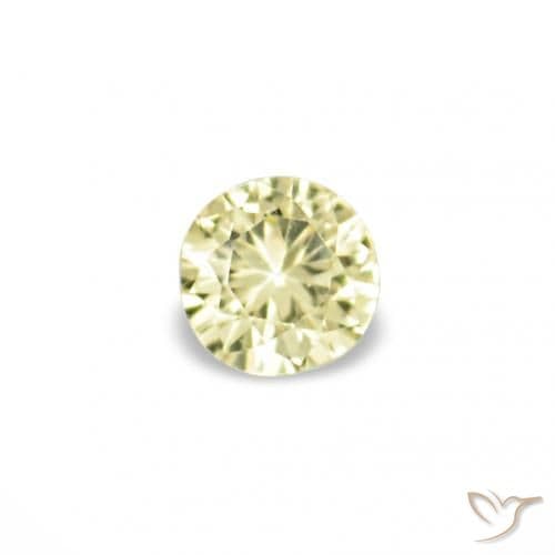 1.53ct Natural Light Yellow Sapphire, Round Cut, 1.40 mm
