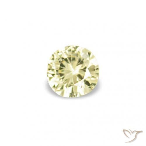 1.53ct Natural Light Yellow Sapphire, Round Cut, 1.40 mm