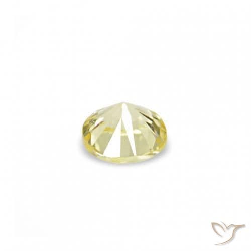1.53ct Natural Light Yellow Sapphire, Round Cut, 1.40 mm