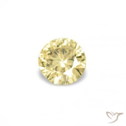 1.54ct Natural Light Yellow Sapphire, Round Cut, 1.41 mm