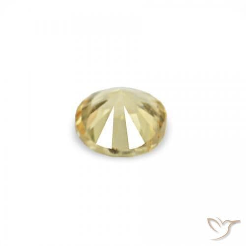 1.54ct Natural Light Yellow Sapphire, Round Cut, 1.41 mm
