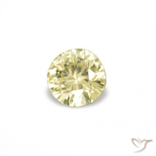 1.53ct Medium Light-Yellow Sapphire, Round Cut, 1.40 mm