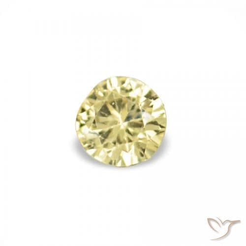 1.54ct Natural Pale Yellow Sapphire, Round Cut, 1.40 mm