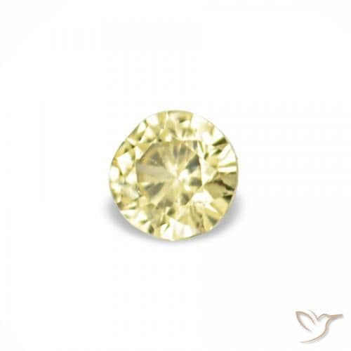 1.54ct Natural Pale Yellow Sapphire, Round Cut, 1.40 mm