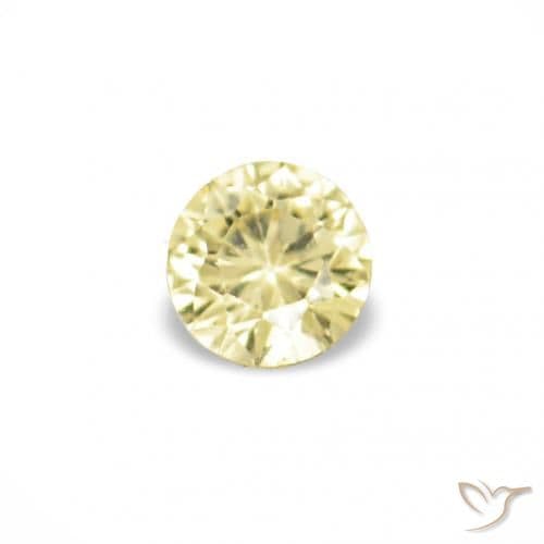 1.53ct Natural Pale Yellow Sapphire, Round Cut, 1.40 mm