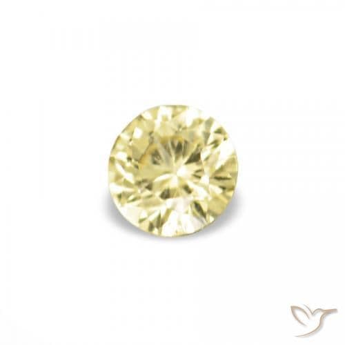 1.53ct Natural Pale Yellow Sapphire, Round Cut, 1.40 mm