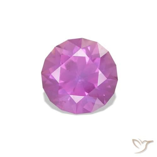 0.55ct Natural Medium Purple Sapphire, Round Cut, 4.88 mm