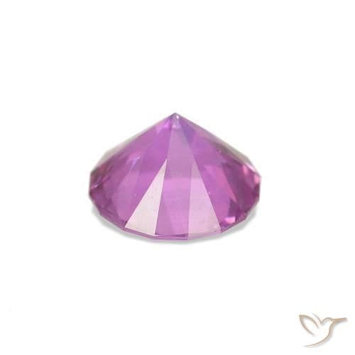 0.76ct Natural Pinkish Purple Sapphire, Round Cut, 5.43 mm