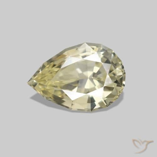 1.37ct Natural Light Yellow Sapphire, Pear Shape, 8.4x5.9 mm