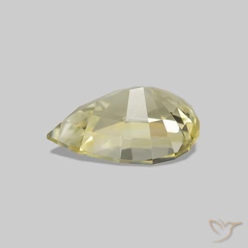 1.37ct Natural Light Yellow Sapphire, Pear Shape, 8.4x5.9 mm