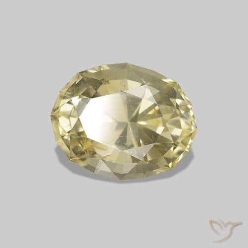 1.40ct Natural Light Yellow Sapphire, Oval Cut, 7.4x5.8 mm