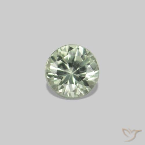 2.32ct Natural Pale Green Sapphire, Round Cut, 1.62 mm