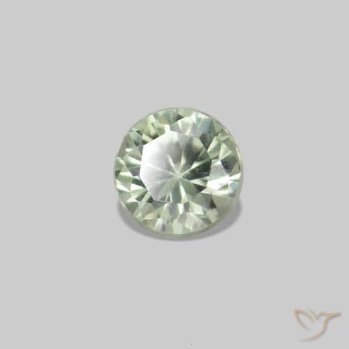 2.32ct Natural Pale Green Sapphire, Round Cut, 1.62 mm
