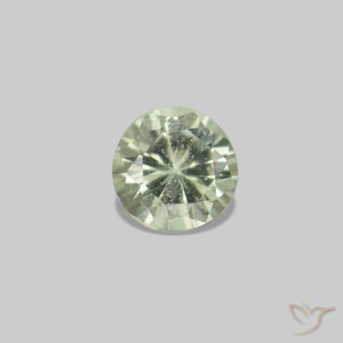 2.25ct Natural Pale Green Sapphire, Round Cut, 1.63 mm