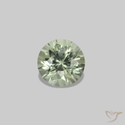 2.24ct Natural Grayish Green Sapphire, Round Cut, 1.62 mm