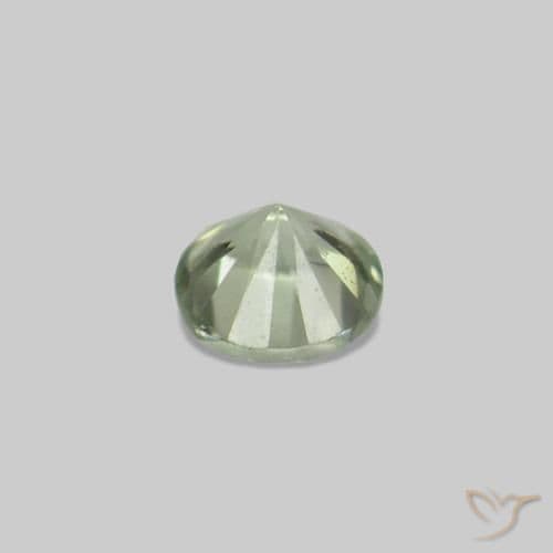 2.27ct Natural Very Light Green Sapphire, Round Cut, 1.63 mm