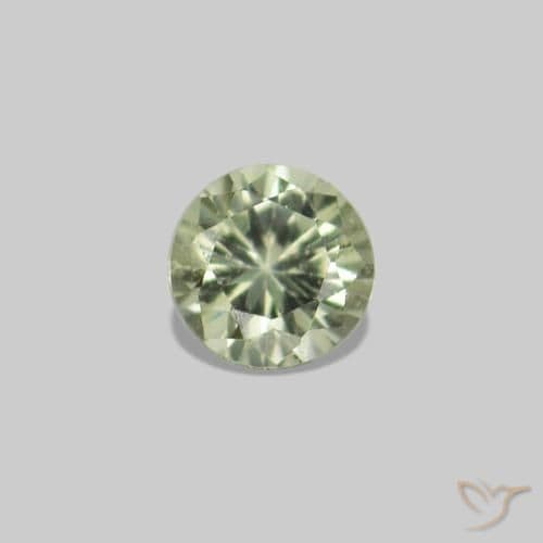 2.25ct Natural Very Light Green Sapphire, Round Cut, 1.60 mm