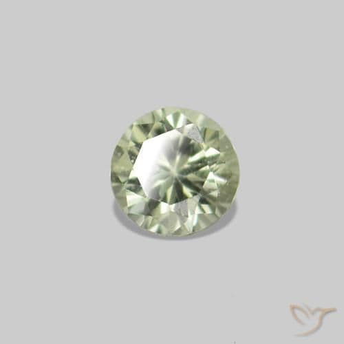 2.25ct Natural Very Light Green Sapphire, Round Cut, 1.60 mm