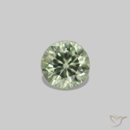 2.25ct Natural Pale Green Sapphire, Round Cut, 1.63 mm