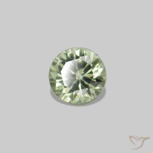 2.25ct Natural Pale Green Sapphire, Round Cut, 1.63 mm