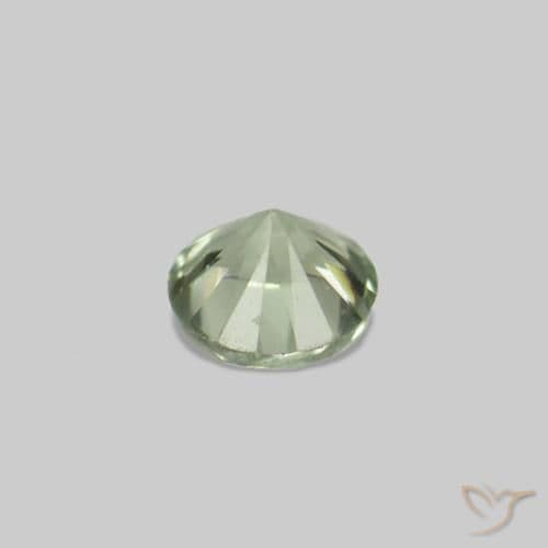 2.25ct Natural Light Pear Green Sapphire, Round Cut, 1.62 mm