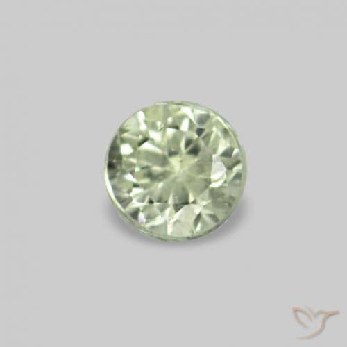 2.26ct Natural Very Light Green Sapphire, Round Cut, 1.63 mm
