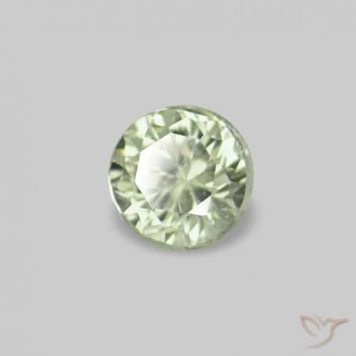 2.26ct Natural Very Light Green Sapphire, Round Cut, 1.63 mm
