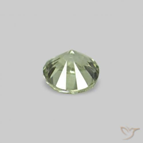 2.26ct Natural Very Light Green Sapphire, Round Cut, 1.63 mm