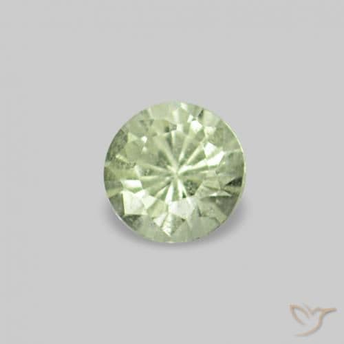 2.25ct Natural Very Light Green Sapphire, Round Cut, 1.60 mm