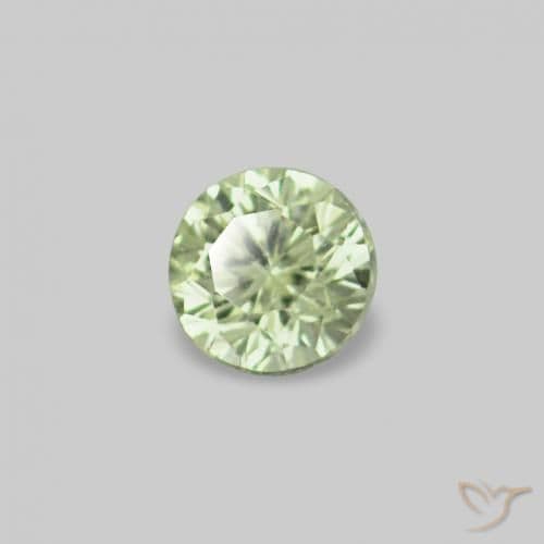 2.26ct Natural Very Light Green Sapphire, Round Cut, 1.60 mm