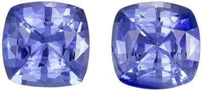 Sky Cornflower Blue Sapphire Matched Pair - Cushion Cut - 2.18 carats - 6mm