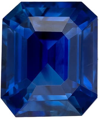 GIA Genuine Blue Sapphire - Emerald Cut - 1.08 carats - Medium Rich Blue - 6.14 x 5.21 x 3.46mm