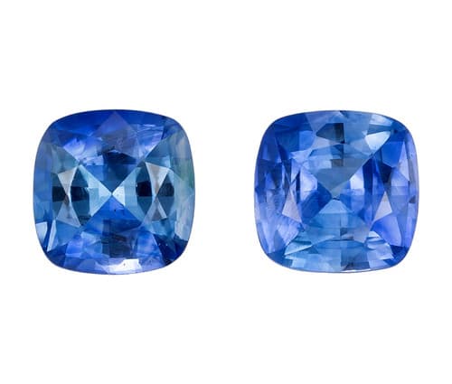 Blue Sapphire Cushion Cut Pair - 0.92 Carat - 4.5mm size