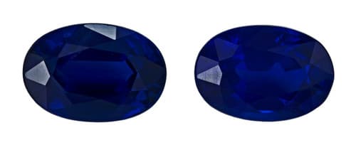 AfricaGems Certified Blue Sapphire - Matching Pair - Oval Cut - 1.42 carats - 6 x 4.1mm - Unset - A Great Deal