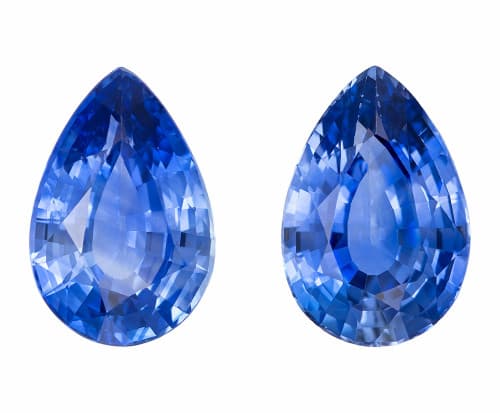 Blue Sapphire Matched Pair - Pear Cut - 3.19 carats - 9.1x6.1mm